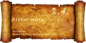 Kiffer Anita névjegykártya